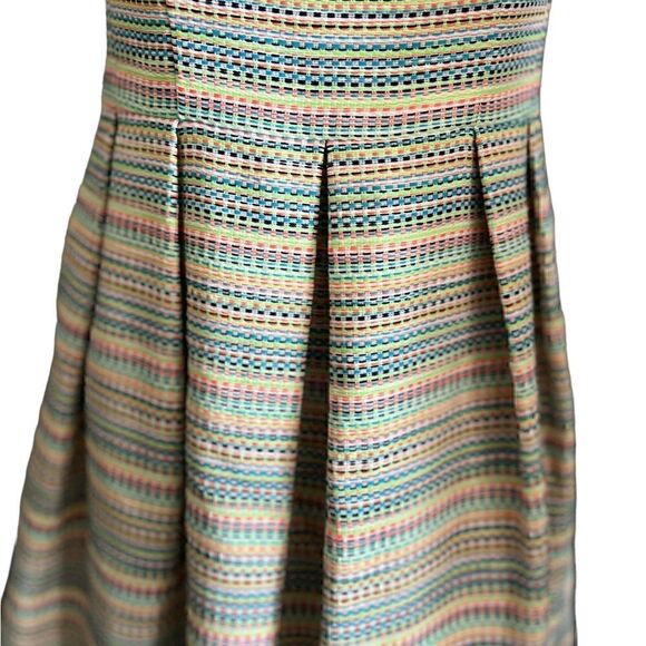 Shoshanna Prism Neon Pleated Fit and Flared Retro Dress - Picture 12 of 15